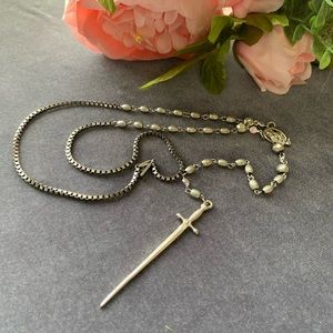 Vanessa Mooney x FP Silver Sword Rosary Necklace